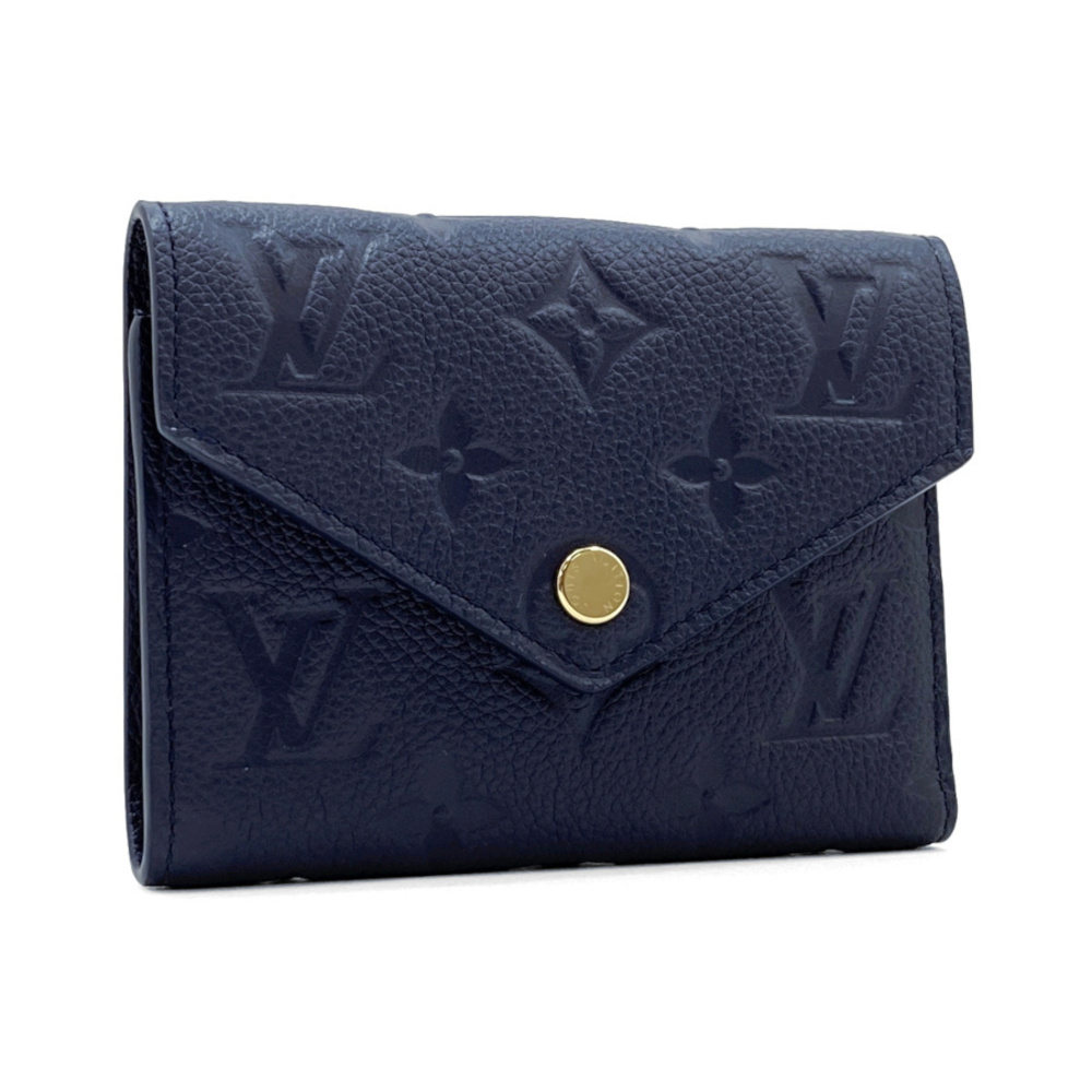 Louis Vuitton Monogram Empreinte Wallet Tri-Fold Navy Blue